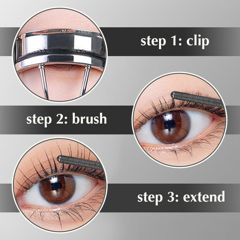 Waterproof 3D Curling Fiber Mascara – Metal Brush for Volume & Lift