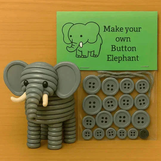 Animal Figures Craft Set with Buttons – Family DIY Decoration