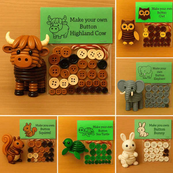 Animal Figures Craft Set with Buttons – Family DIY Decoration