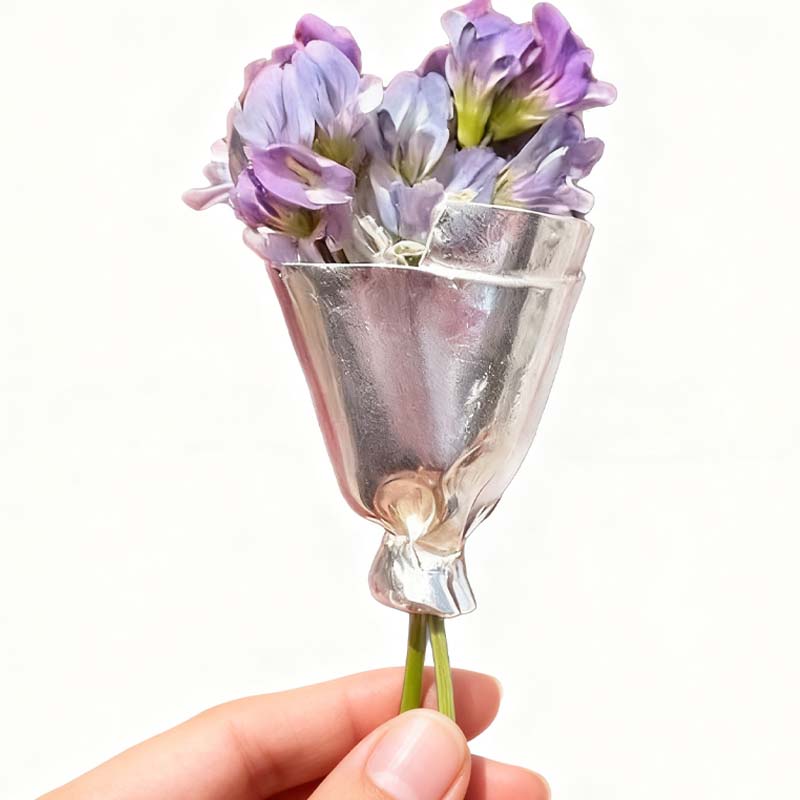Mini Bouquet Holder Flower Brooch for Fresh Blooms