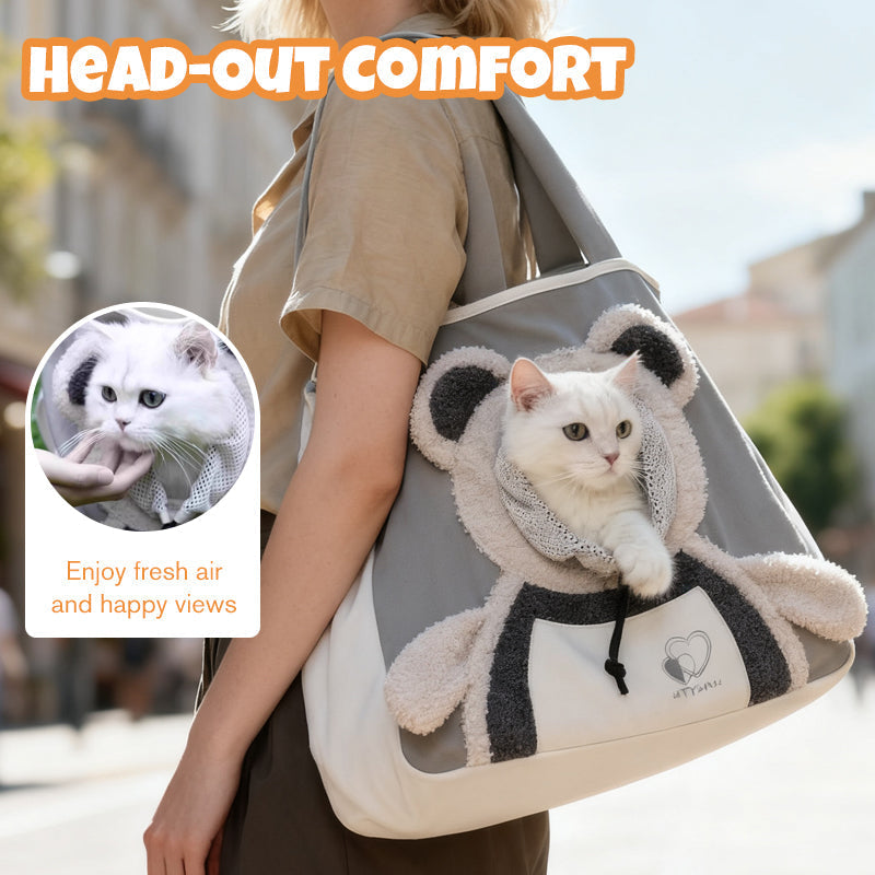 Comfortable and Secure Pet Bag with Bear Graphic
