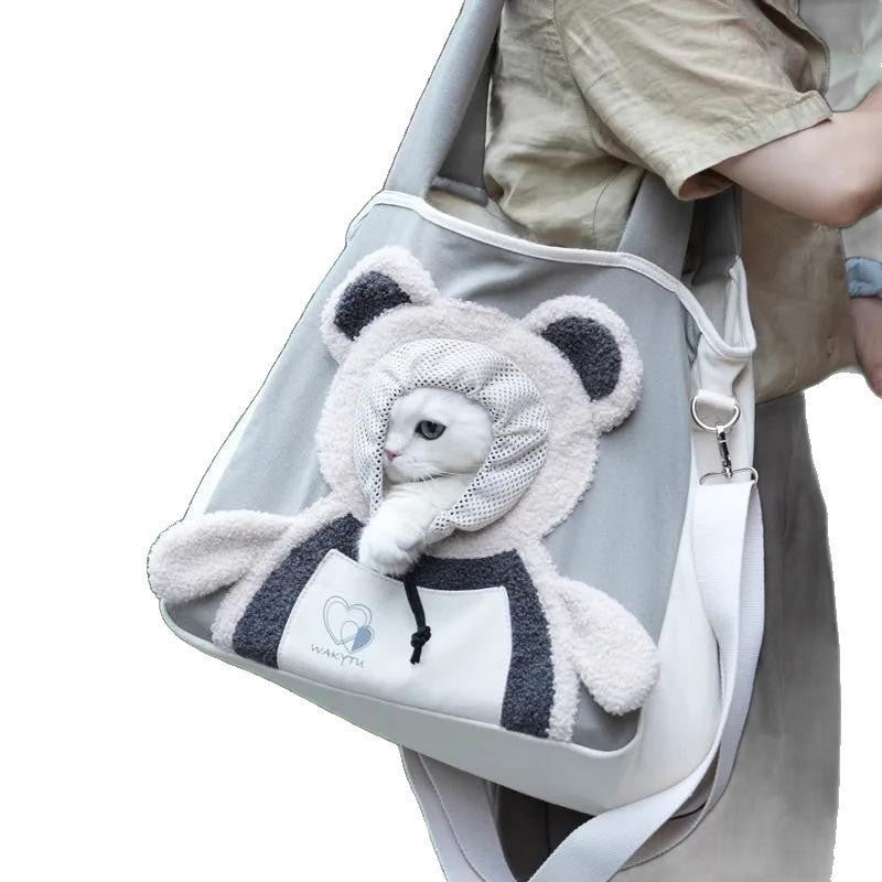 Comfortable and Secure Pet Bag with Bear Graphic