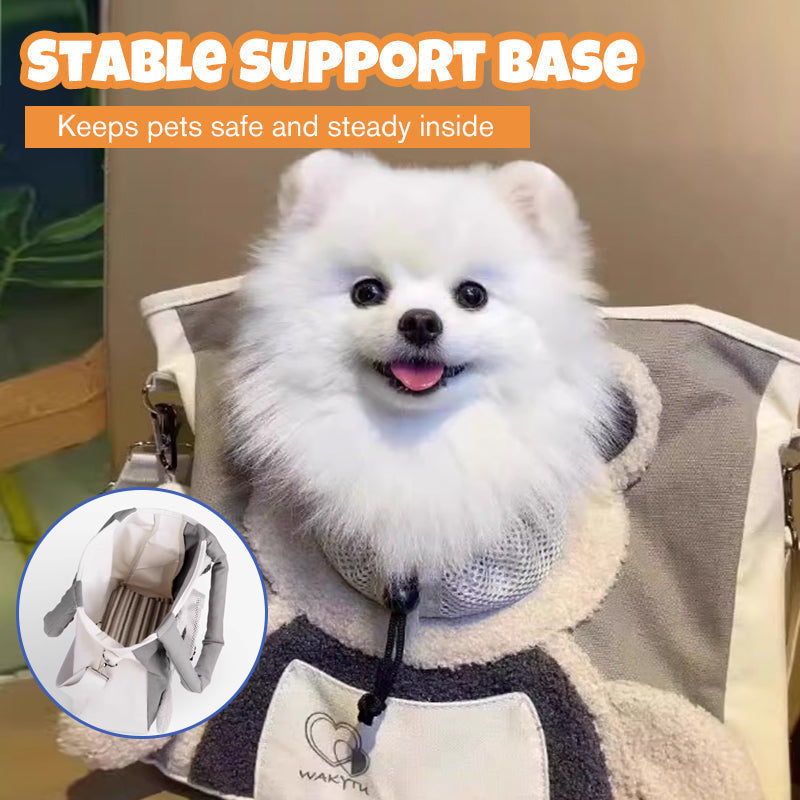 Comfortable and Secure Pet Bag with Bear Graphic