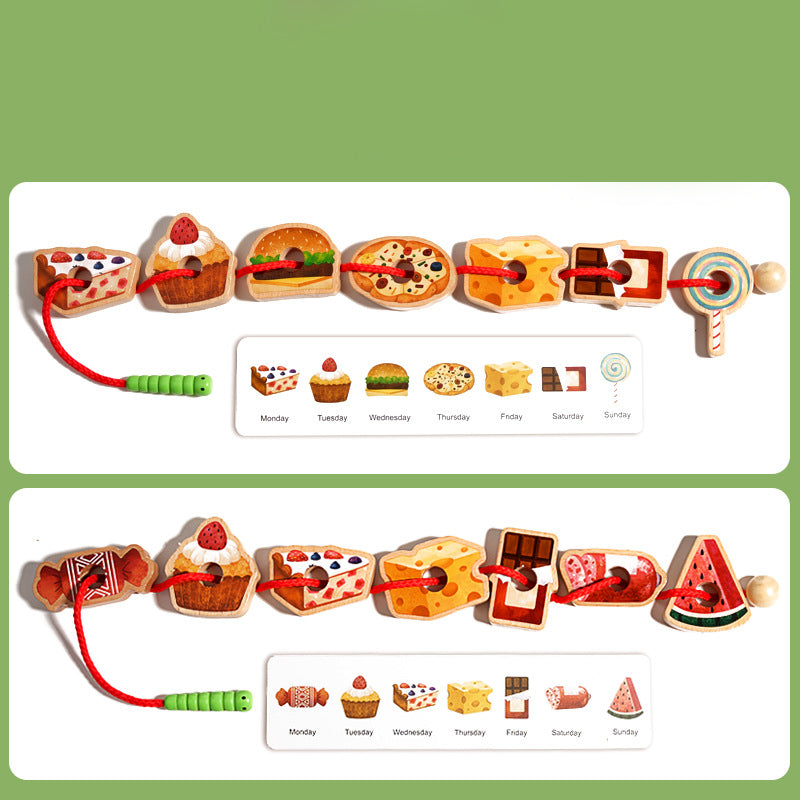 Wooden Caterpillar Threading Toy – Enhances Motor Skills and Imagination