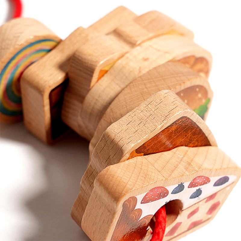 Wooden Caterpillar Threading Toy – Enhances Motor Skills and Imagination