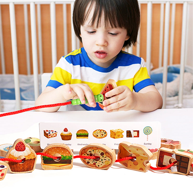 Wooden Caterpillar Threading Toy – Enhances Motor Skills and Imagination