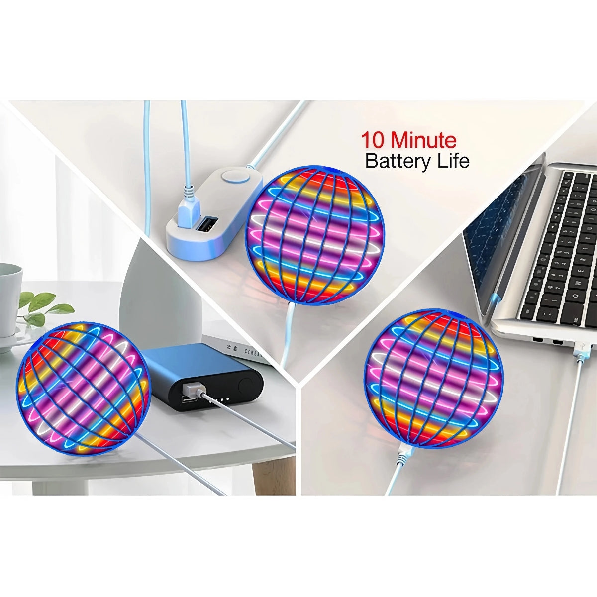 LED Flying Spinner with Hand Control and Boomerang Return Feature