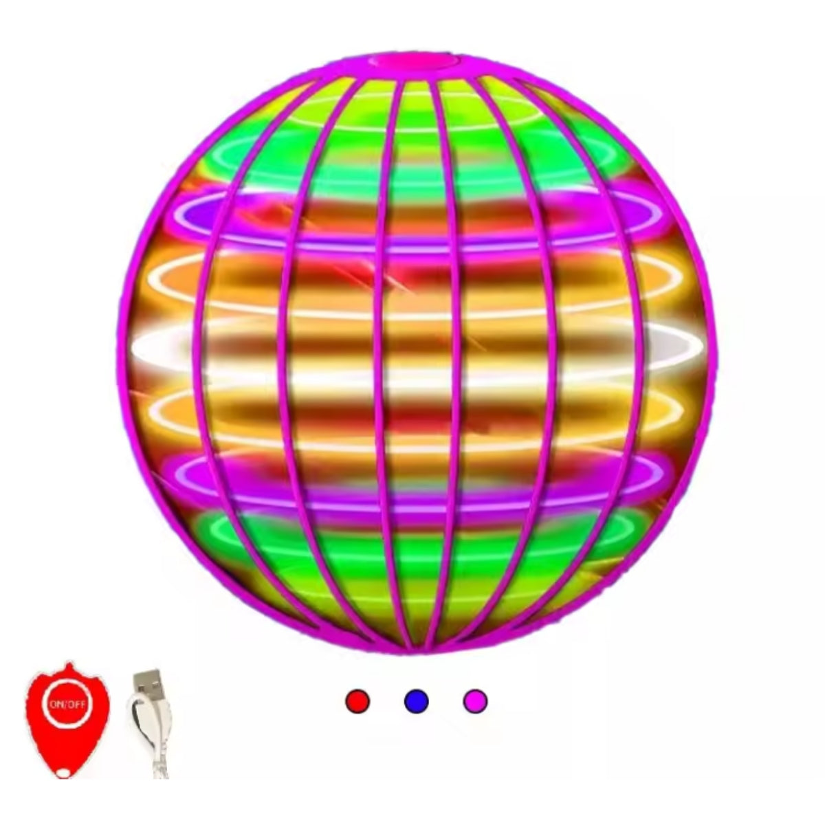 LED Flying Spinner with Hand Control and Boomerang Return Feature