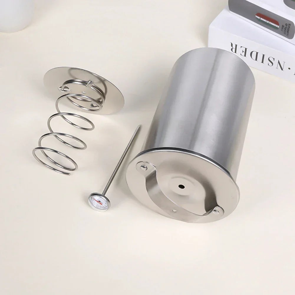 Meat Press Mold and Cooker with Kitchen Thermometer in Stainless Steel