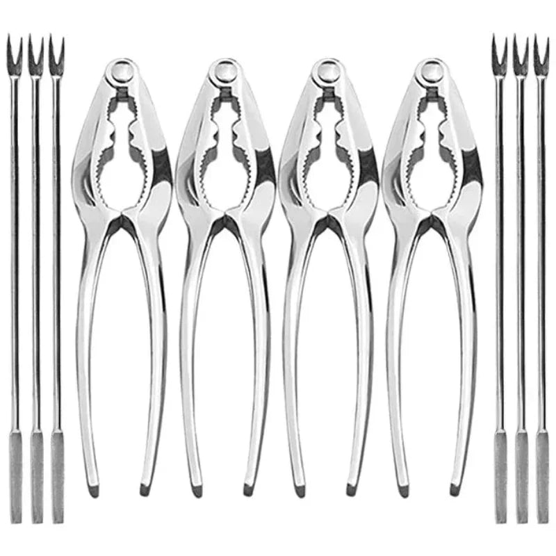 Seafood Tool Kit - Stainless Steel Crab Crackers and Lobster Forks