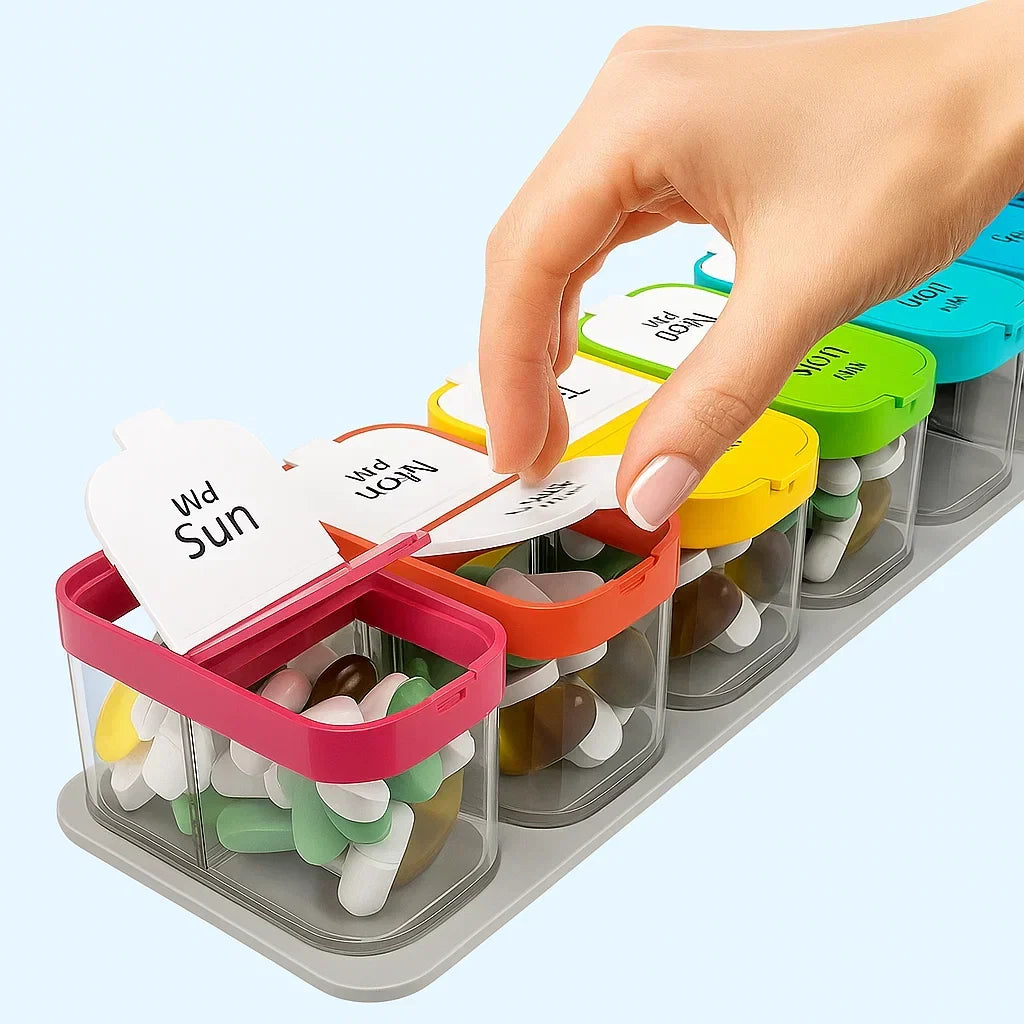 Large 7-Day Medication Organizer – Moisture-Proof Case for Seniors