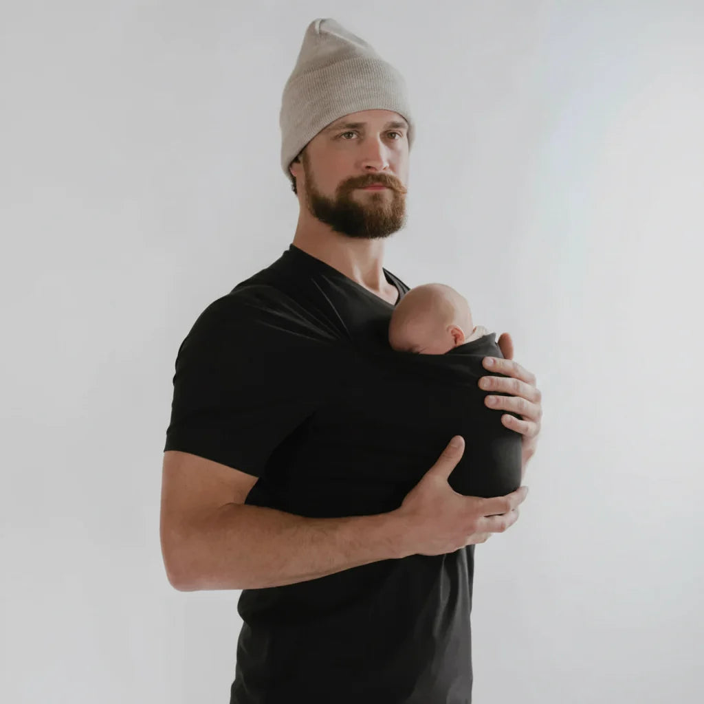 Stretchy Cotton T-Shirt for Babywearing with Integrated Baby Pouch, Washable