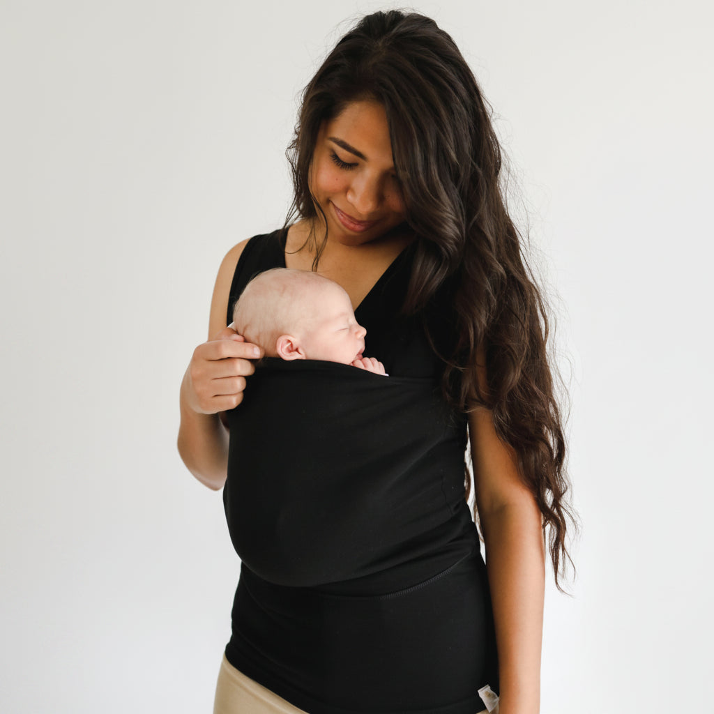 Stretchy Cotton T-Shirt for Babywearing with Integrated Baby Pouch, Washable