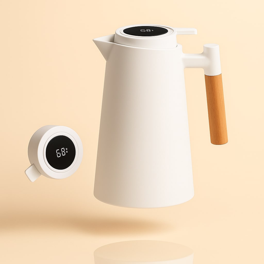 Smart Thermal Carafe with Temperature Display | 1 Liter Coffee & Tea Server