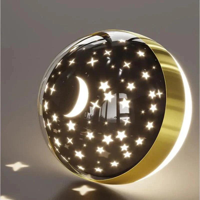 Moon and Star Design Wall Light for Kids' Room