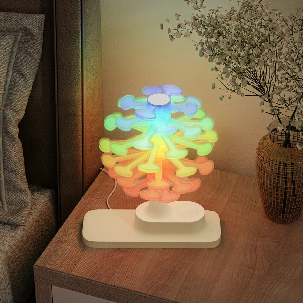 Stylish Desk Lamp with Wireless Charging | Spiral Tree Design