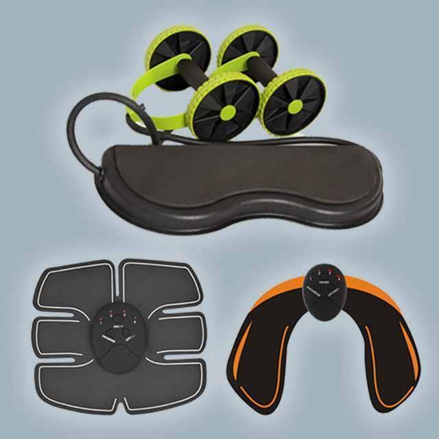 Resistance Band and Roller Abdominal Workout Trainer