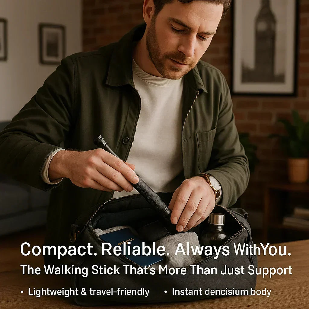 Folding Support Cane with Anti-Slip Handle – Telescopic Walking Stick for Outdoors
