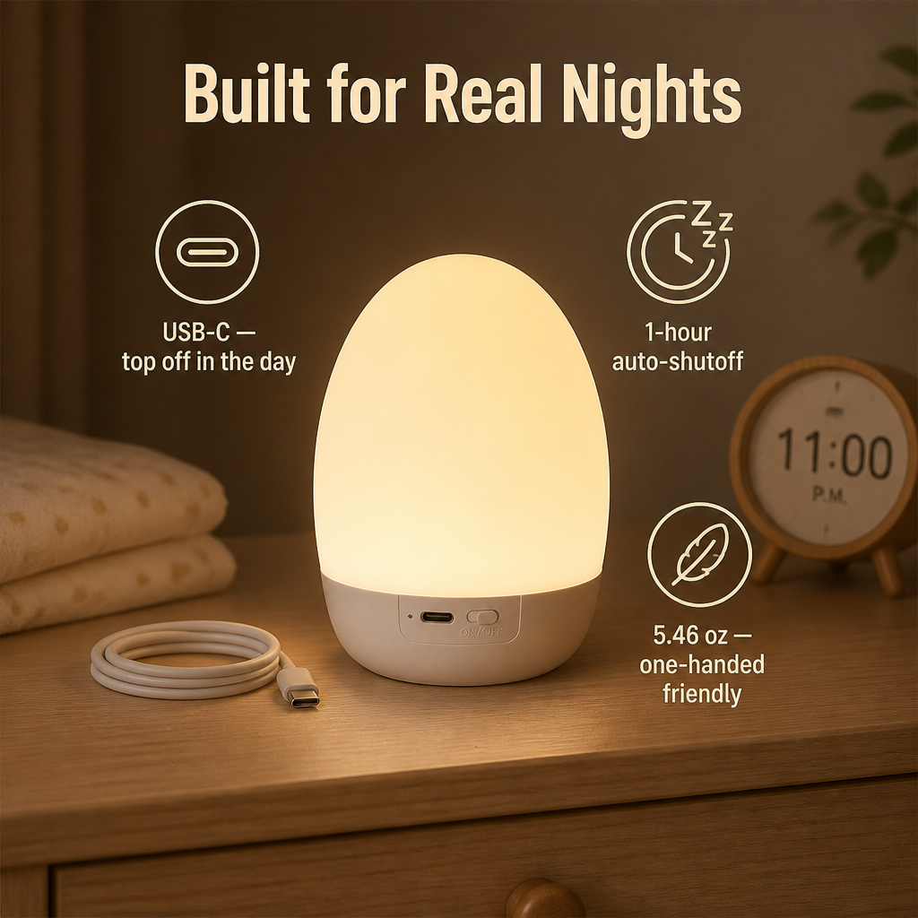 Soft Glow Feeding Aid for Nighttime without Disturbing Baby