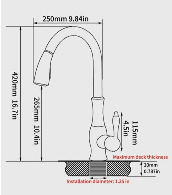 Versatile Pull-Down Kitchen Faucet for Effortless Tasks