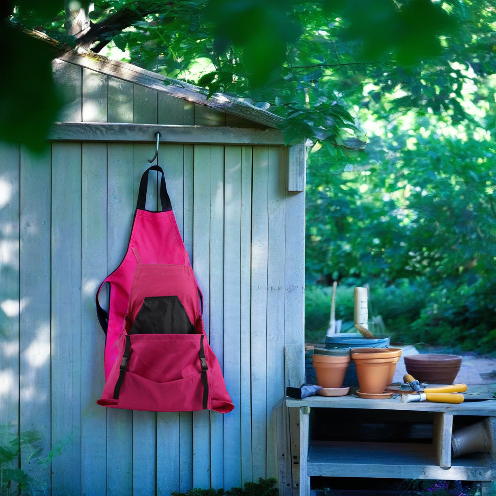 Adjustable Waist Garden Apron with Cross Back Straps and Oxford Material