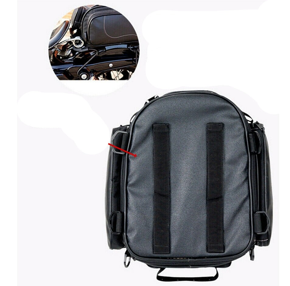 Expandable Rear Seat Luggage Bag for Motorcycles – Water-Resistant