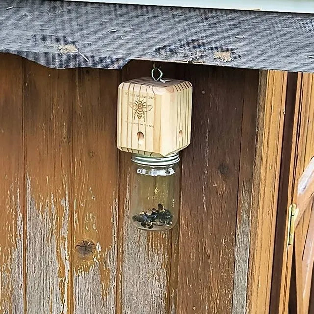 Chemical-Free Outdoor Carpenter Bee Catcher – Wooden Trap for Decks, Fences & Eaves