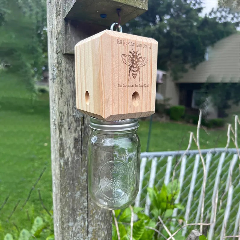Chemical-Free Outdoor Carpenter Bee Catcher – Wooden Trap for Decks, Fences & Eaves