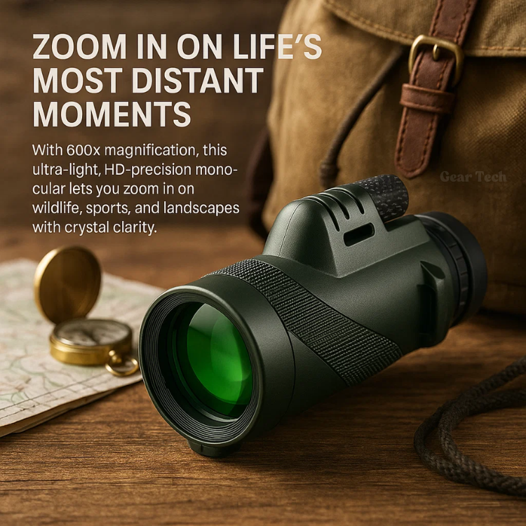 Compact 600x Zoom Monocular with HD Lens – Lightweight Scope for Travel, Hiking & Wildlife