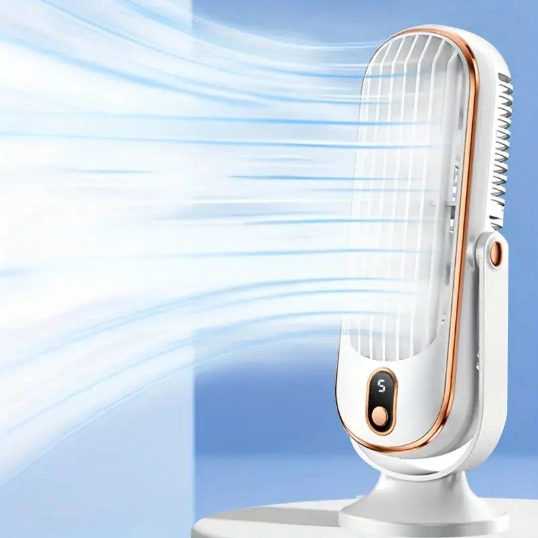 Compact USB Rechargeable Air Cooling Fan – 5-Speed Personal Desktop Device for Office and Travel