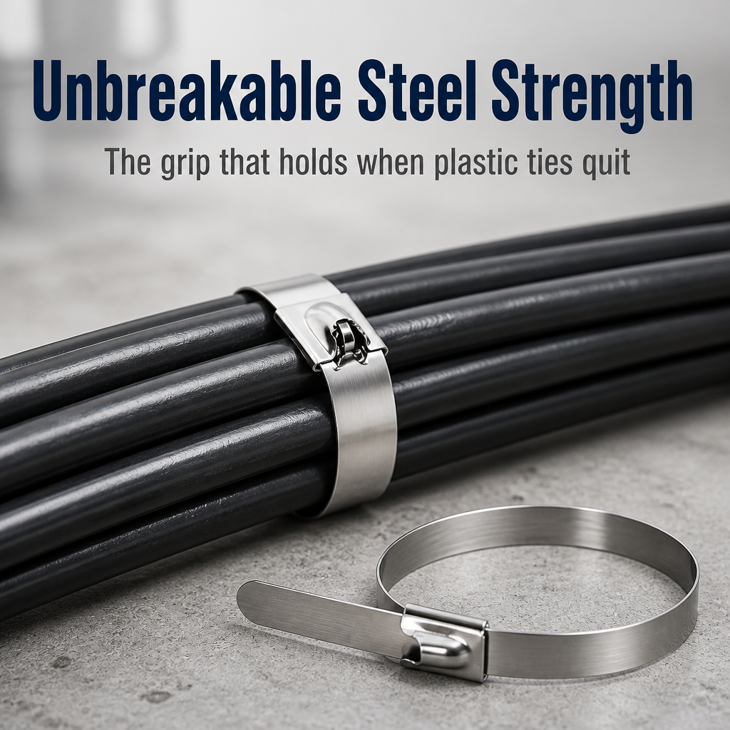 TitanGrip™ — Lock Cables, Pipes & Gear Tight Where Plastic Ties Snap