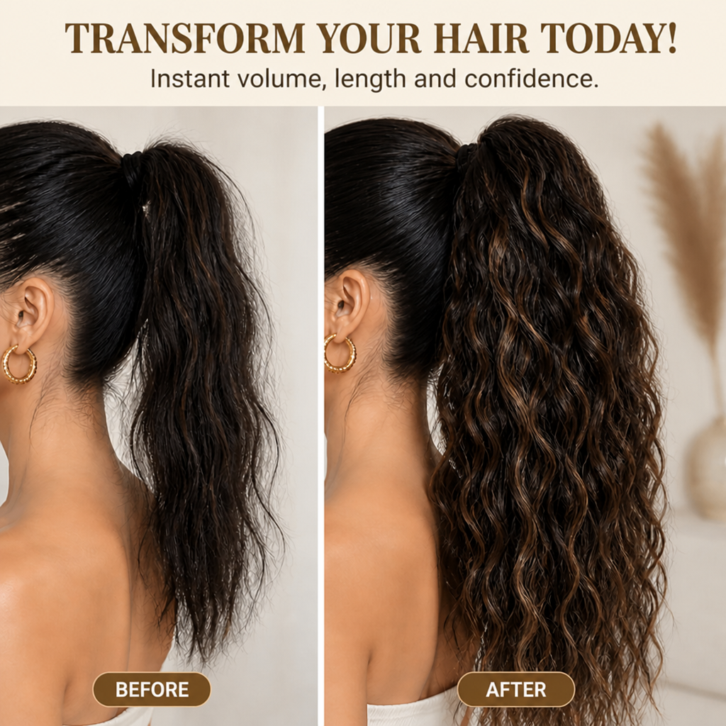 LuxeFlo™ — Transform Your Ponytail with Effortless, Show-Stopping Volume and Bounce