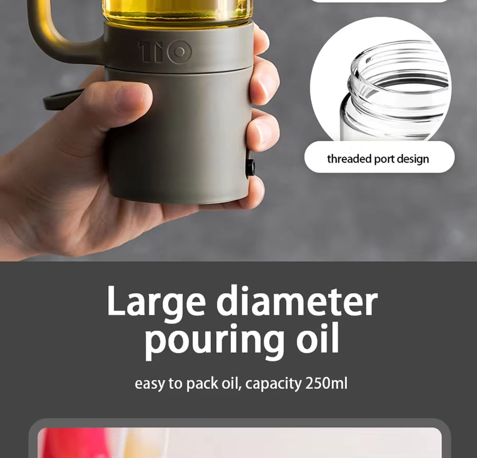 250ml Cooking Dispenser and Air Fryer Glass Olive Oil Sprayer